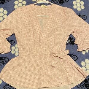 Meraki Light Pink Patterned Blouse